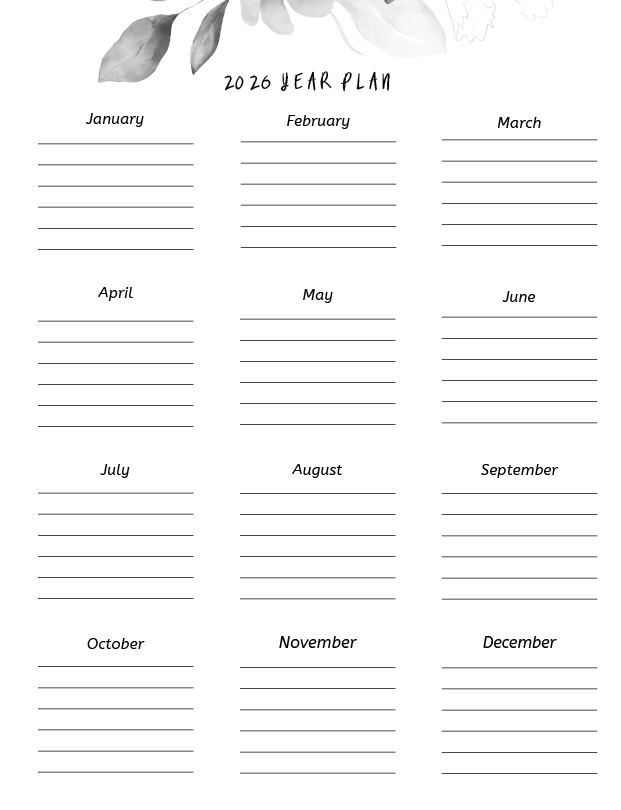 Planner 2026 prêt à imprimer Version numérique - modifiable
